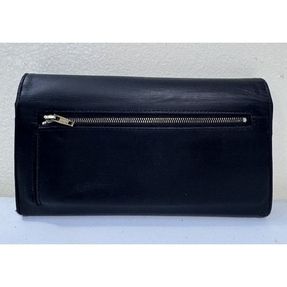 VTG Coach Wallet Black Leather Long Slim Card Organizer Checkbook Insert - Picture 2 of 16